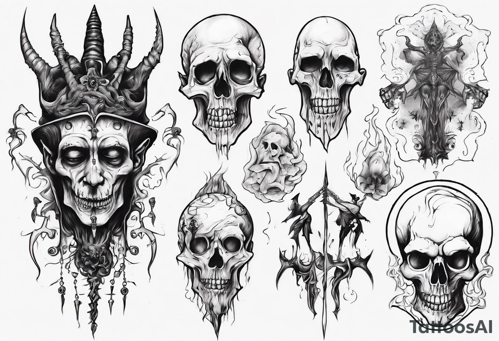 Tall creepy figure tattoo idea