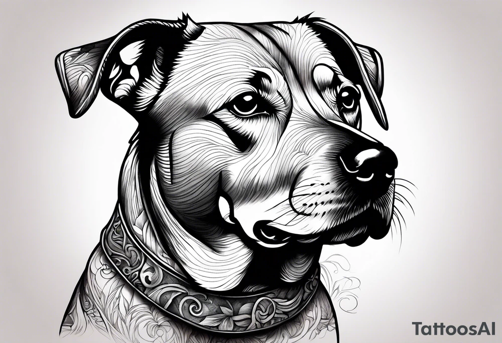 dog wearing a smoking tattoo idea