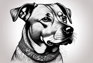 dog wearing a smoking tattoo idea