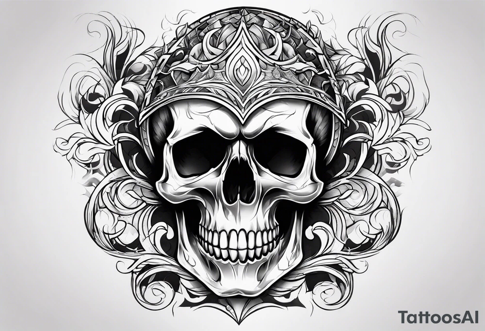 Skull flames tattoo idea