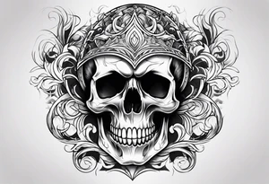 Skull flames tattoo idea