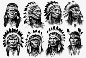 Native American man photorealism tattoo idea