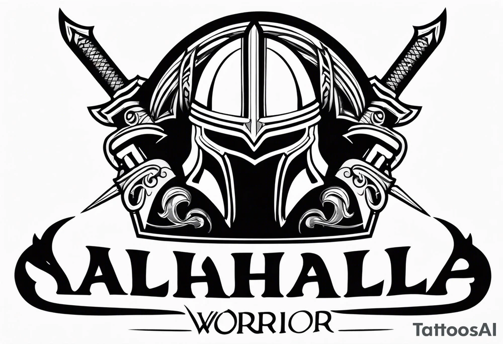 Valhalla  warrior soldier helmet Sword tattoo idea