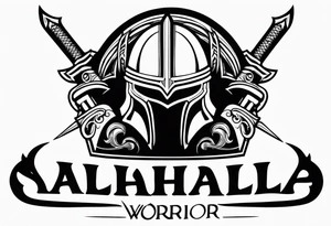 Valhalla  warrior soldier helmet Sword tattoo idea