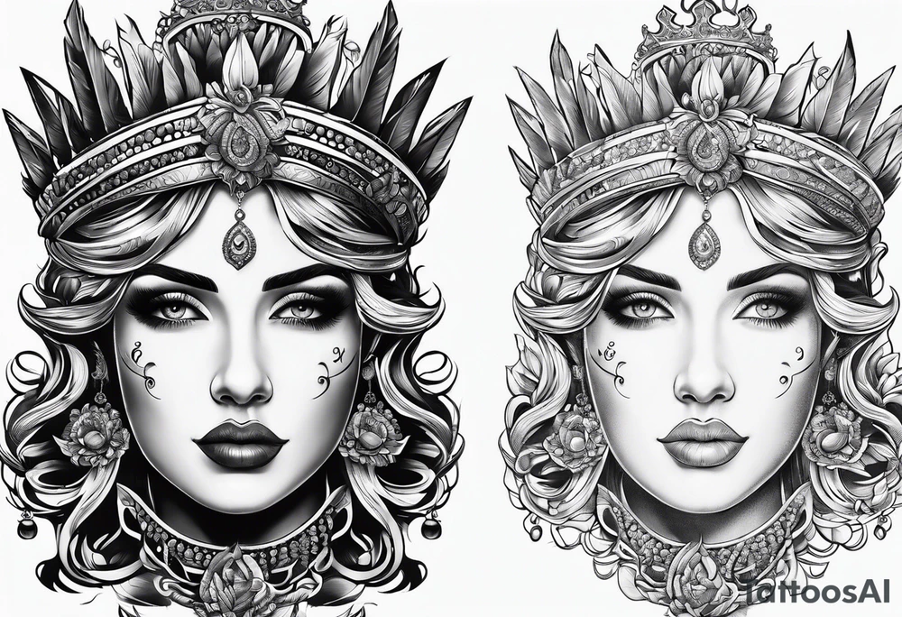 Costa with a small crown on top of Costa tattoo idea