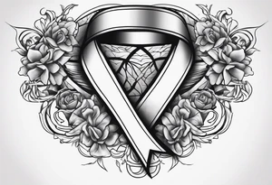 Cancer ribbon chest tattoo tattoo idea