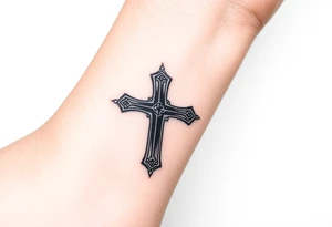 wrist 
cross with color tattoo idea