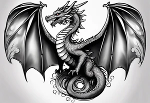 Dragon mushroom wings tattoo idea