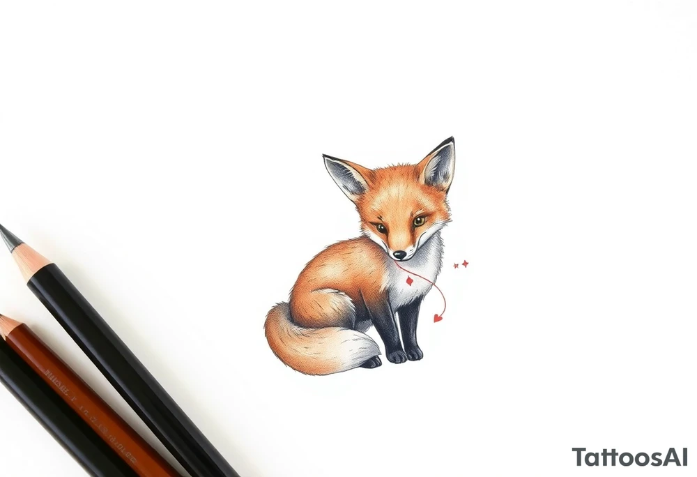 cute innocent fox tattoo idea