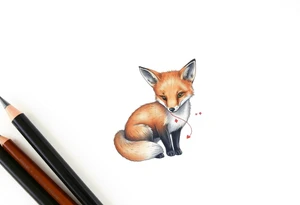 cute innocent fox tattoo idea