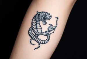 Snake tiger crane and monkey tattoo idea
