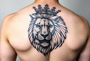 powerful majestic lion with a crown tattoo idea