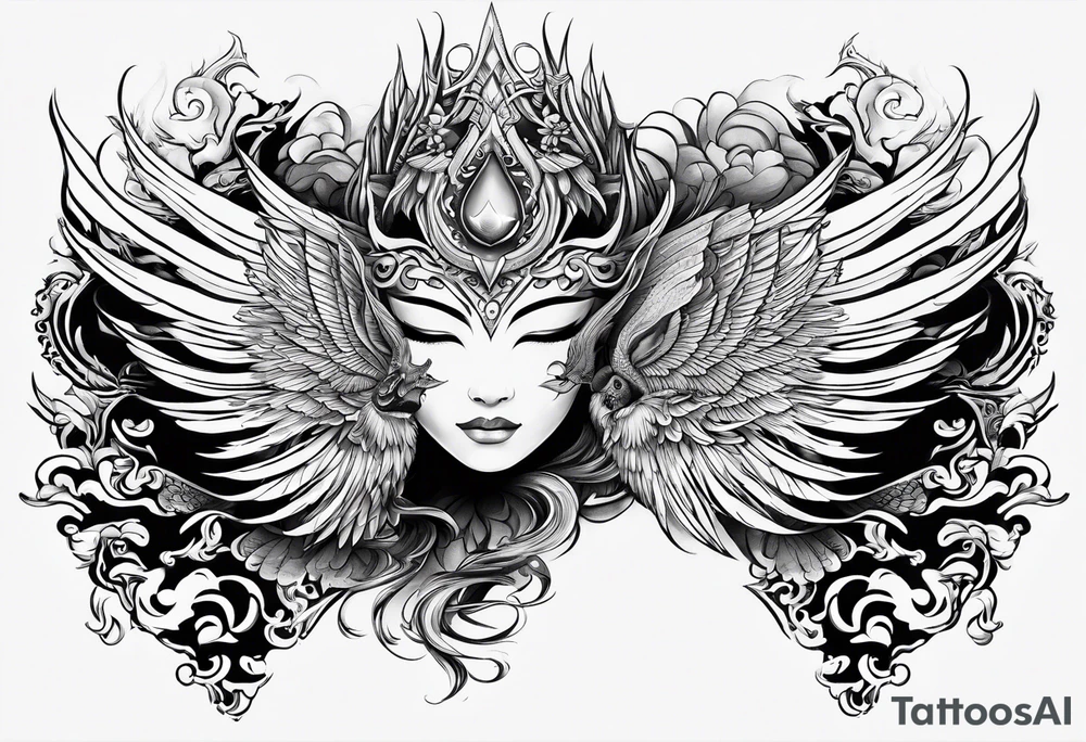 phoenix mask tattoo idea