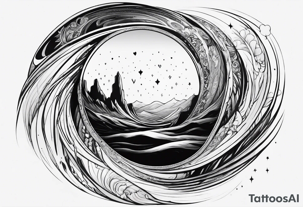 A black hole showing unconditional love tattoo idea