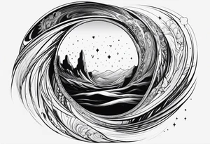 A black hole showing unconditional love tattoo idea
