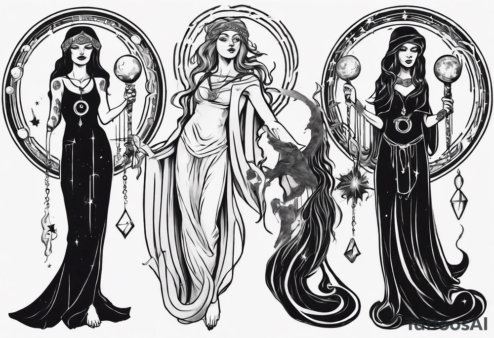 The High Priestesses. Hecate, Artemis and Selene. Representing Magic, Intuition and The Moon. tattoo idea