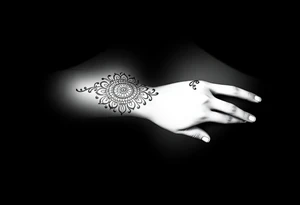 Henna tattoo on wrist in black background tattoo idea