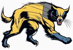 Wolverine animal runnig tattoo idea