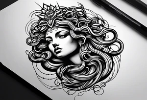 Medusa tattoo with a modern twist on arm for mens something small enough for forearm tattoo idea