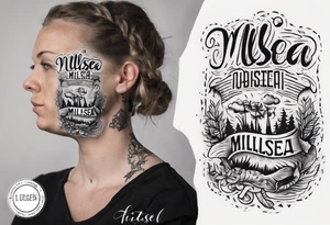 The word "MILLSEA", with an outdoors vibe. Block lettering tattoo idea