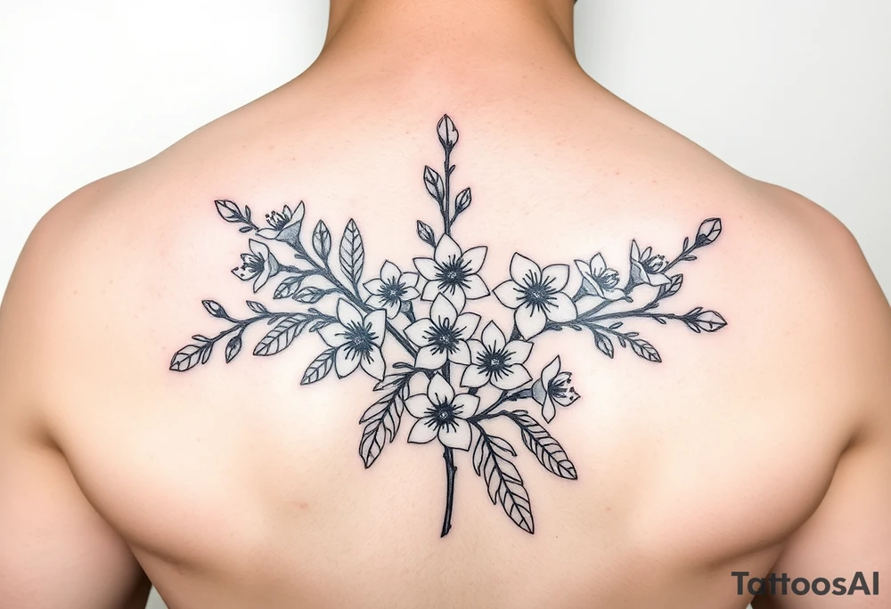mountain laurel with 14 blossoms tattoo idea