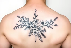 mountain laurel with 14 blossoms tattoo idea