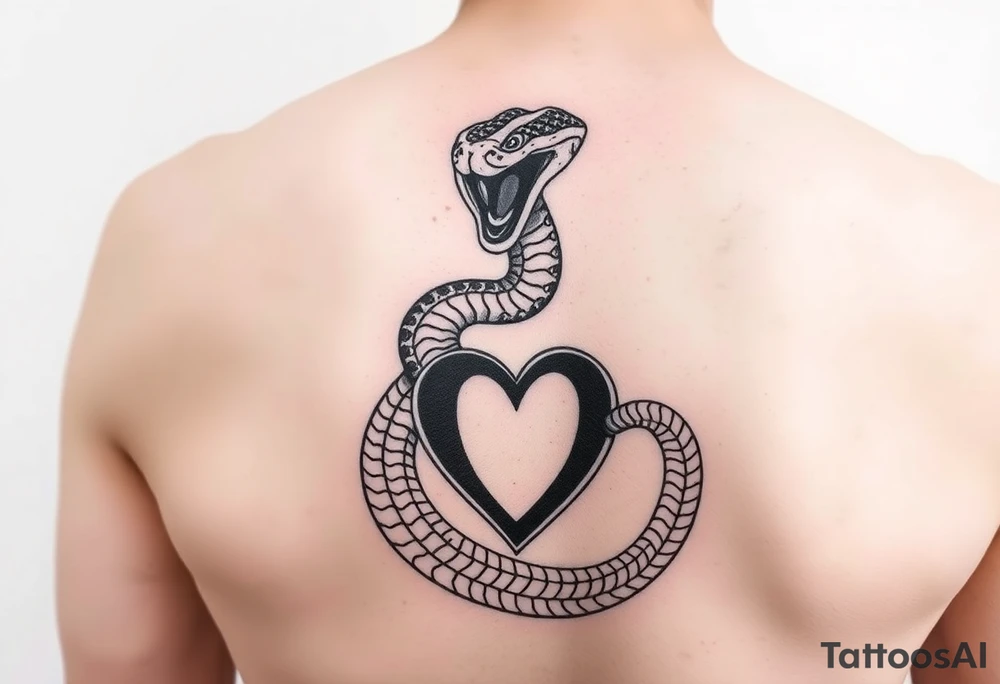 Can you give an example of a snake tattoo that wraps around the elbow and ends on the forearm on the ulnar side? With the words jealous, shame, and black heart subtly incorporated. tattoo idea