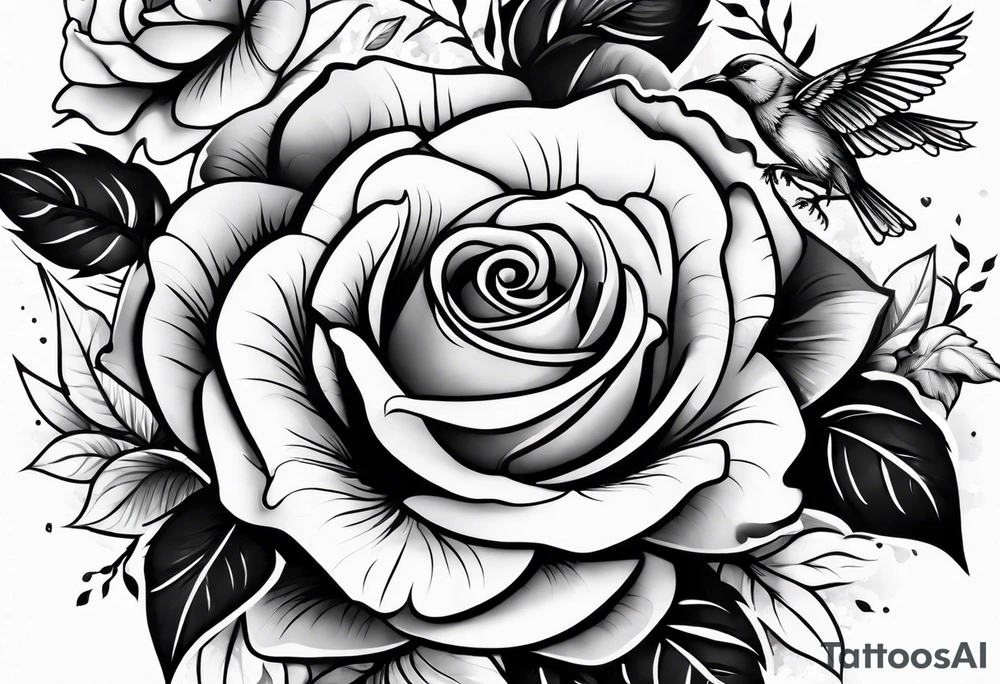 Roses birds strength forearm sleeve tattoo idea