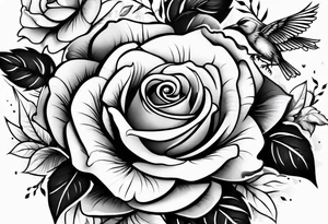 Roses birds strength forearm sleeve tattoo idea