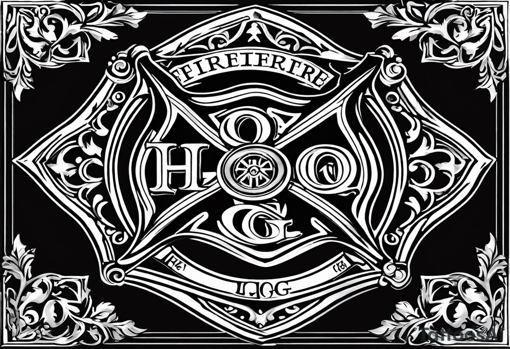 A firefighter Maltese cross with my children's initials in the top and bottom.  L.D.O on top and I.G.O ON THE BOTTOM tattoo idea