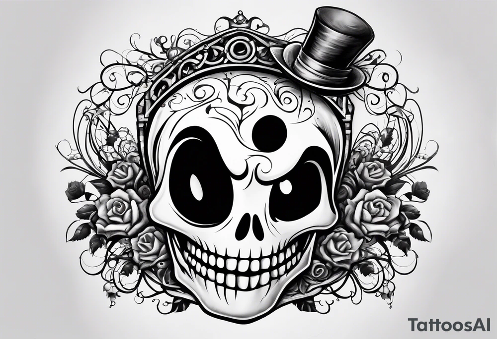 Jack skeleton the tim burton version looking down excited to see you tattoo idea