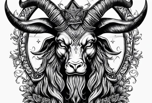 Headshot of baphomet tattoo idea