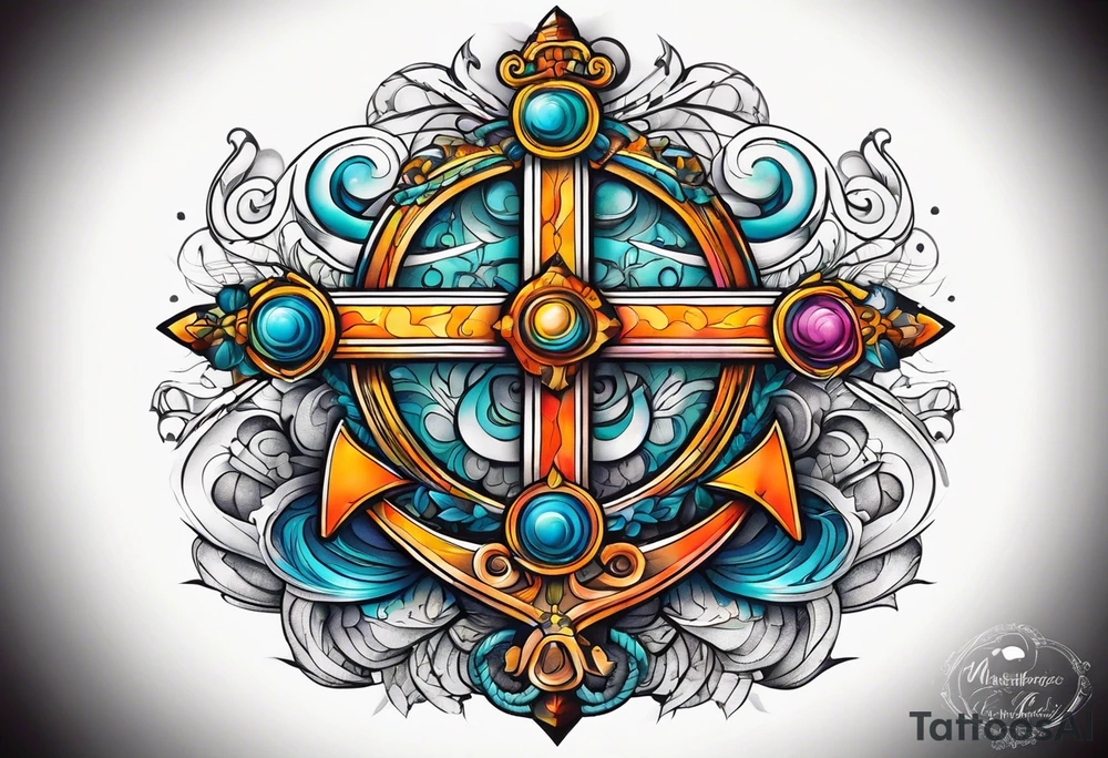 Anchor cross tattoo idea