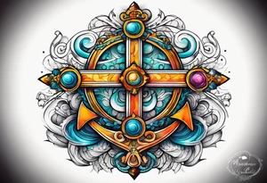 Anchor cross tattoo idea