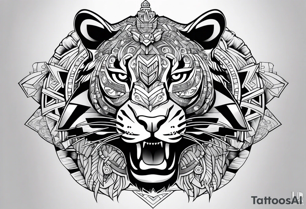 jaguar aztec shoulder tattoo idea