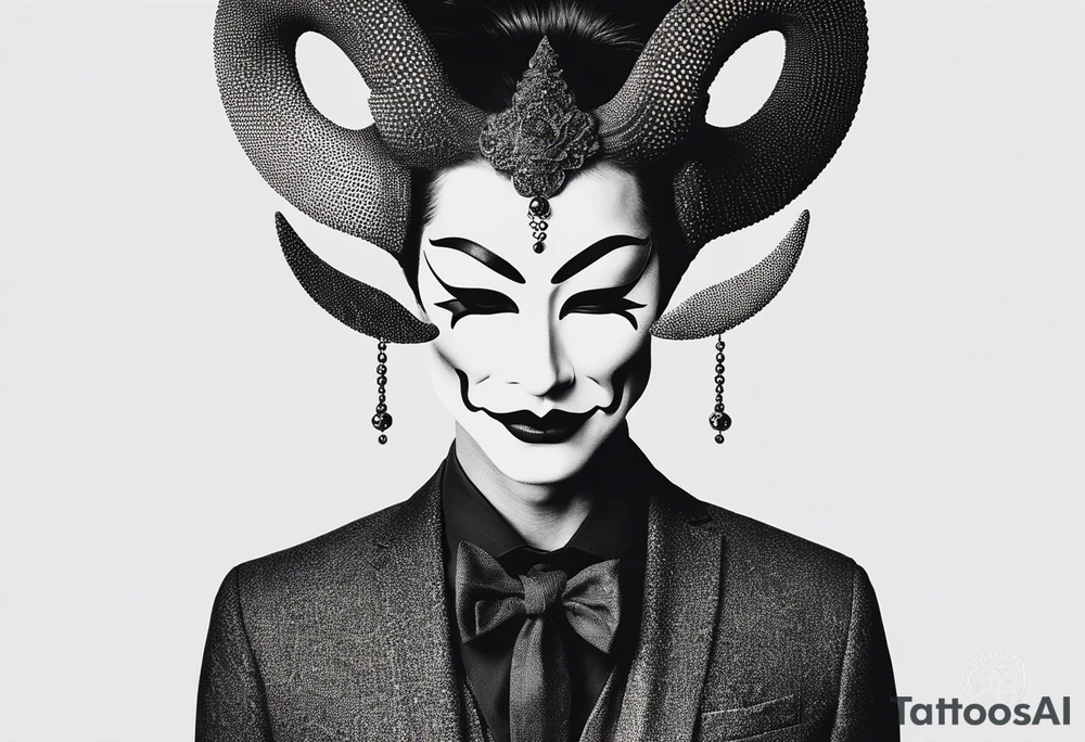 Anonymous with horns tattoo idea