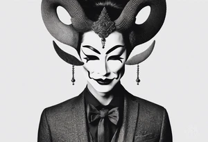 Anonymous with horns tattoo idea