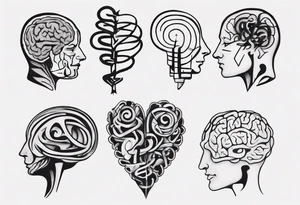 Converge human brain and human heart tattoo idea