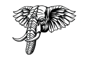 A Egyptian elephant’s face tattoo idea