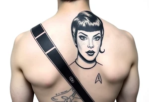 bettie page dressed as a star trek officer tattoo idea