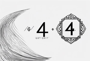 The number 444, god is greater than the highs and lows, the word grit, acronym ACE and a violet tattoo idea