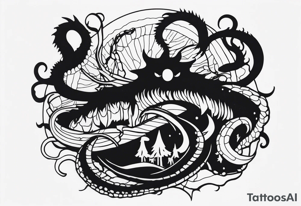 stranger things tentacle shadow monster tattoo idea