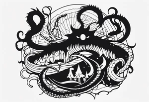 stranger things tentacle shadow monster tattoo idea