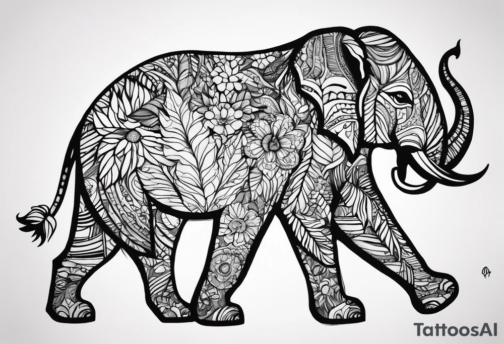 Jungel, olifant, tijger, beer, leeuw, cameleon tattoo idea