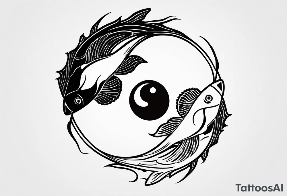 powerful majestic ying Yang symbol made of koi fish tattoo idea