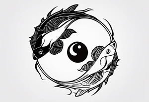 powerful majestic ying Yang symbol made of koi fish tattoo idea