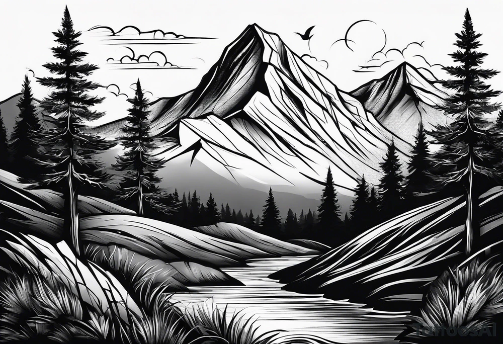 Simple mountain tattoo idea