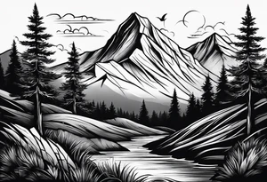 Simple mountain tattoo idea