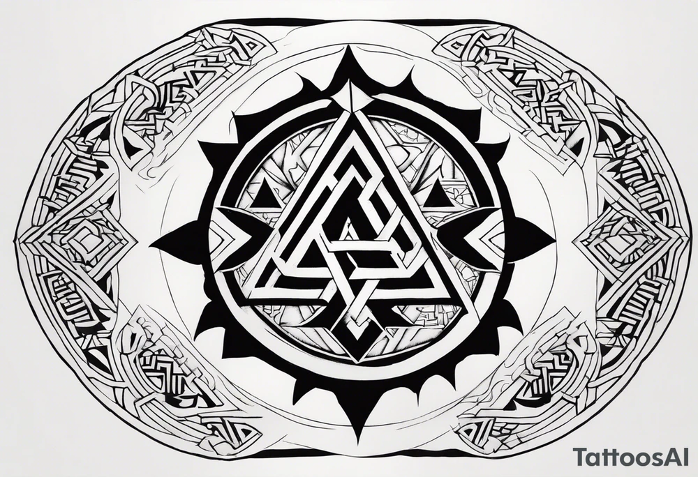 vegvisir with valknut tattoo idea