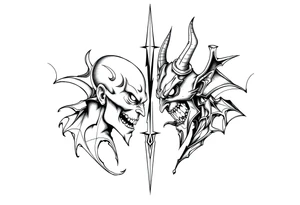 good vs evil tattoo idea